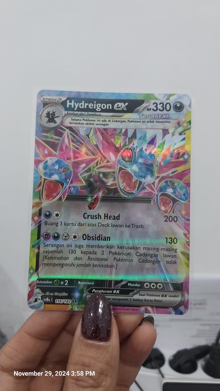 POKEMON INDONESIA - Sv8s Hydreigon Ex 116/182 RR | Kolektibles