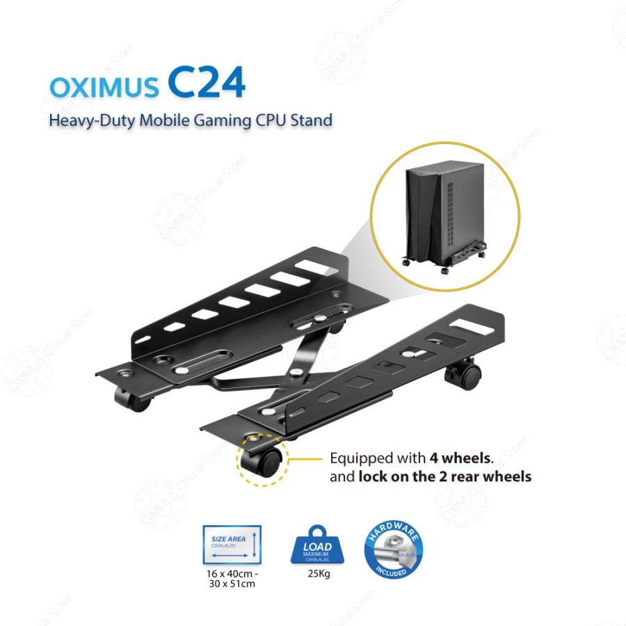 OXIMUS C24 Rak CPU Tray CPU Tempat CPU tatakan Adjustable Width CPU  Abditama Official Store - Main Image