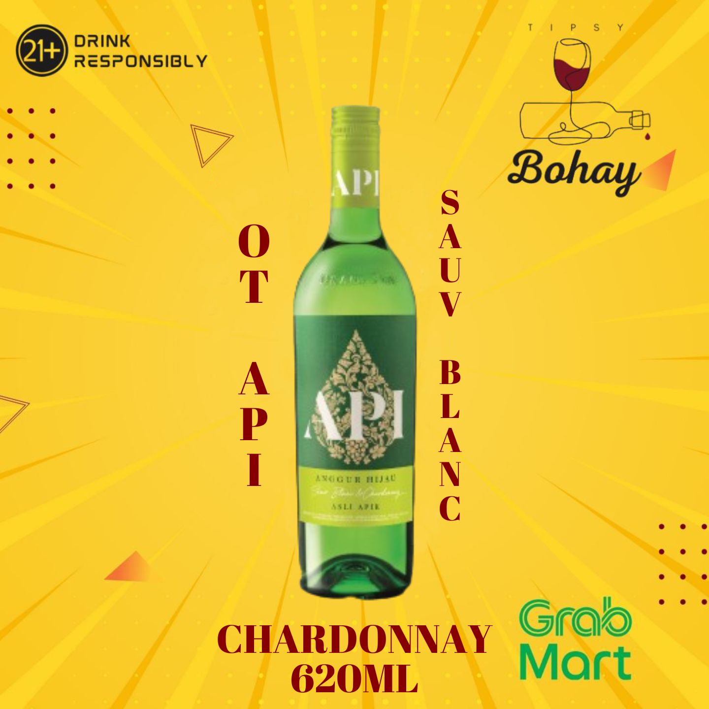 OT Api Hijau Sauv Blanc & Chardonnay 620ml | Tipsy Bohay