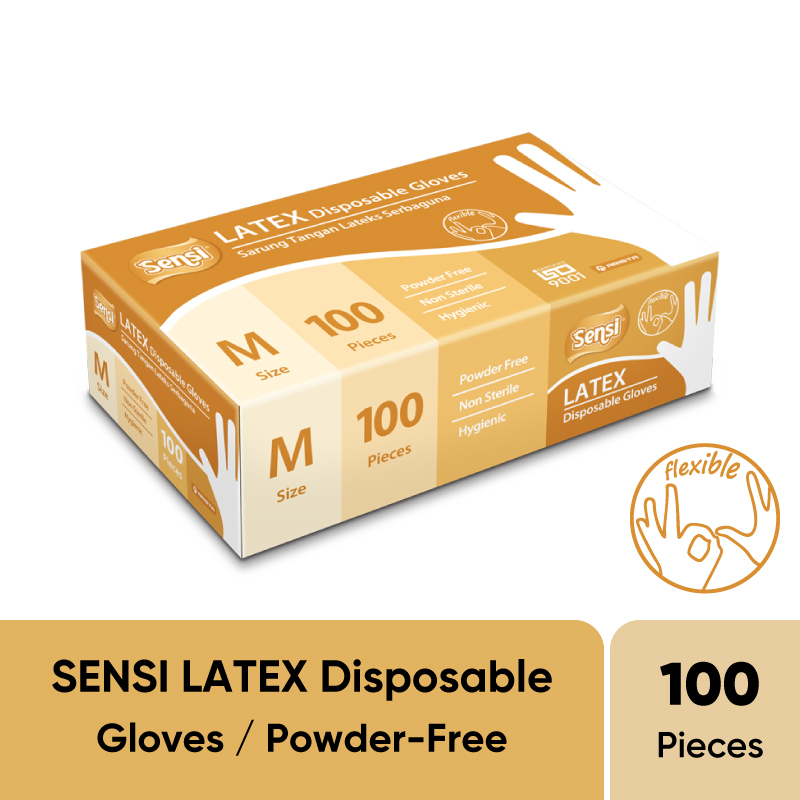 Sensi Latex Disposable Gloves Powderfree 100 Sensi Indonesia